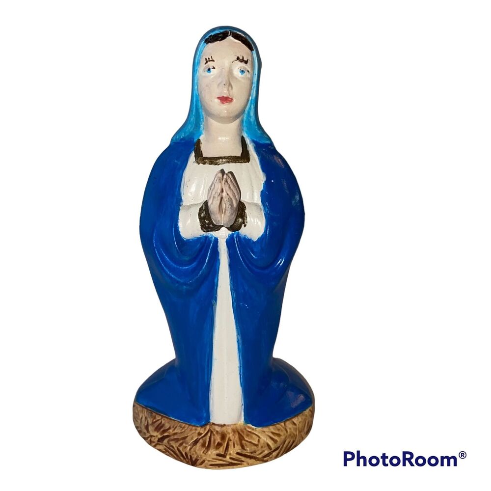 Vtg Holland Mold Praying Virgin Mary Nativity 1965  Hand Painted Ceramic Holiday